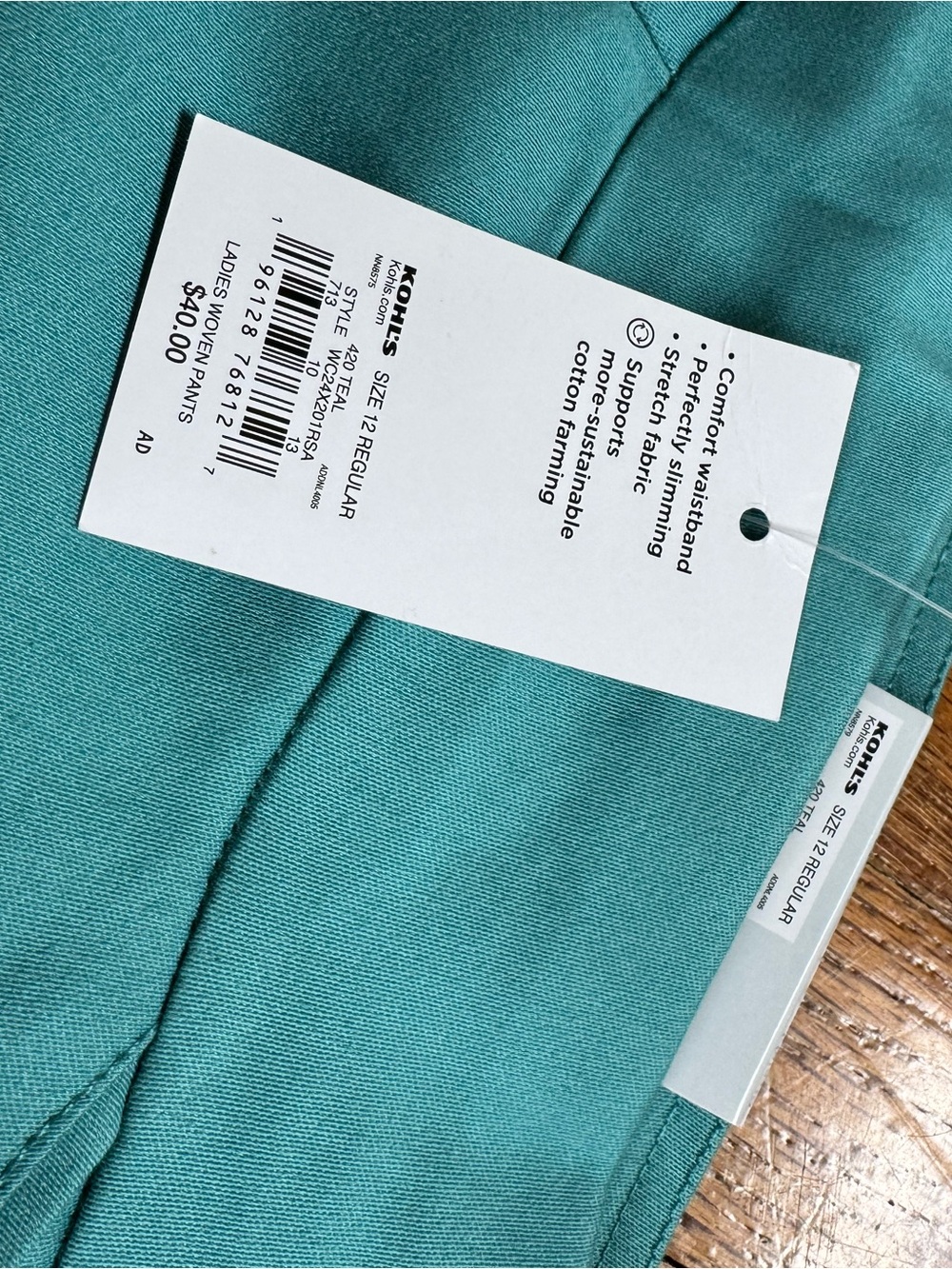 Croft & Barrow Straight Leg Pants- Black, Navy, Teal, Khaki, Red,   BROWN Sold - Picture 3 of 14
